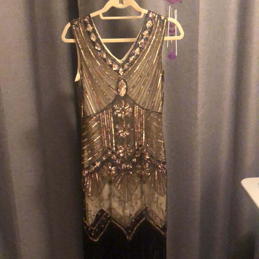 Glam up sparkle for holidays/ special occasion. Vintage Gatsby-inspired dress - Picture 2 of 12
